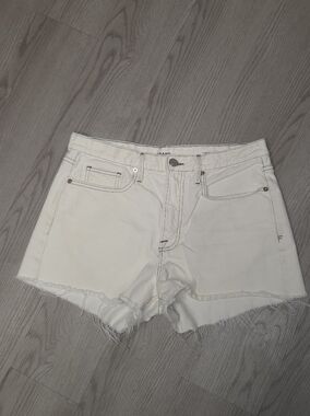 Frame Le Brigette Short Women's White Frayed Hem Denim Shorts